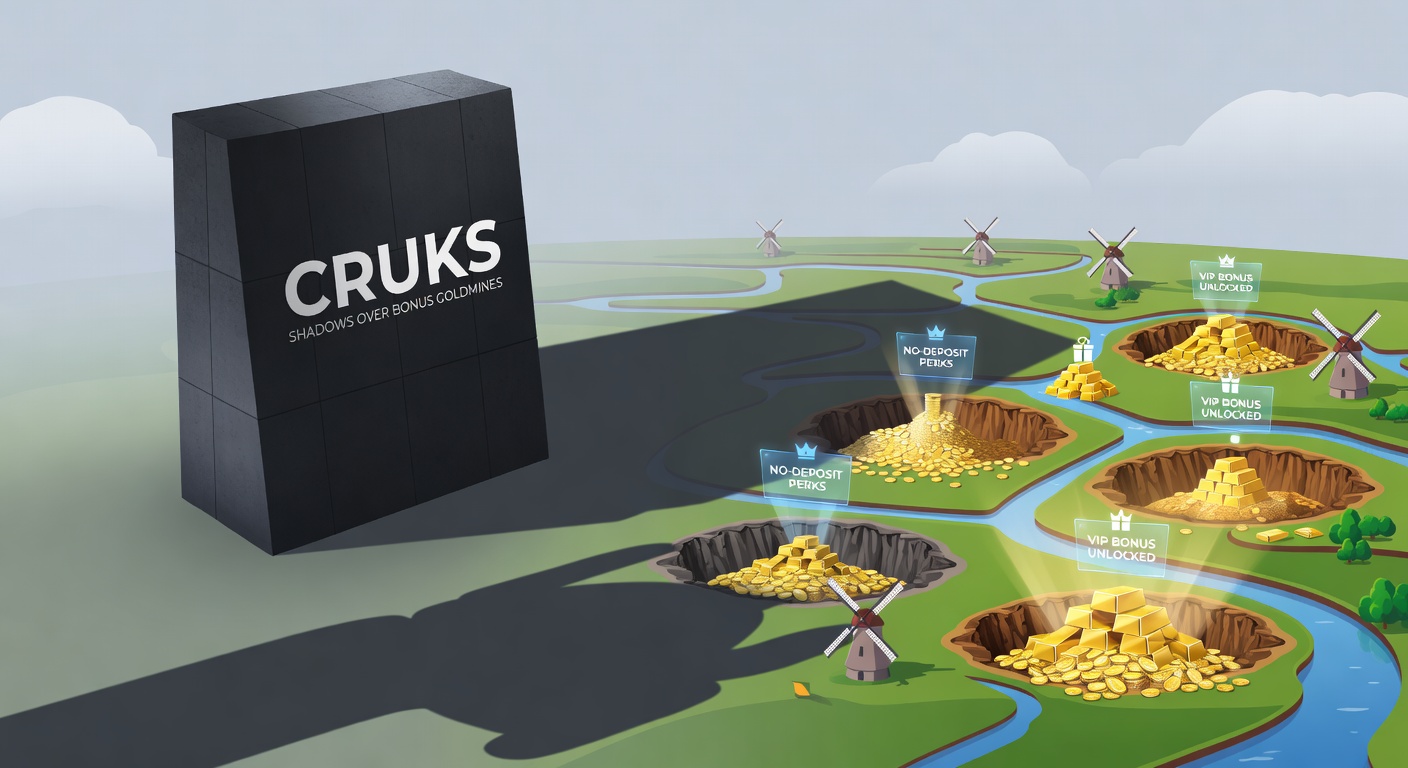 Grafik zeigt CRUKS-Logo mit Schatten über goldenen Bonusmünzen und niederländischen Spielkarten