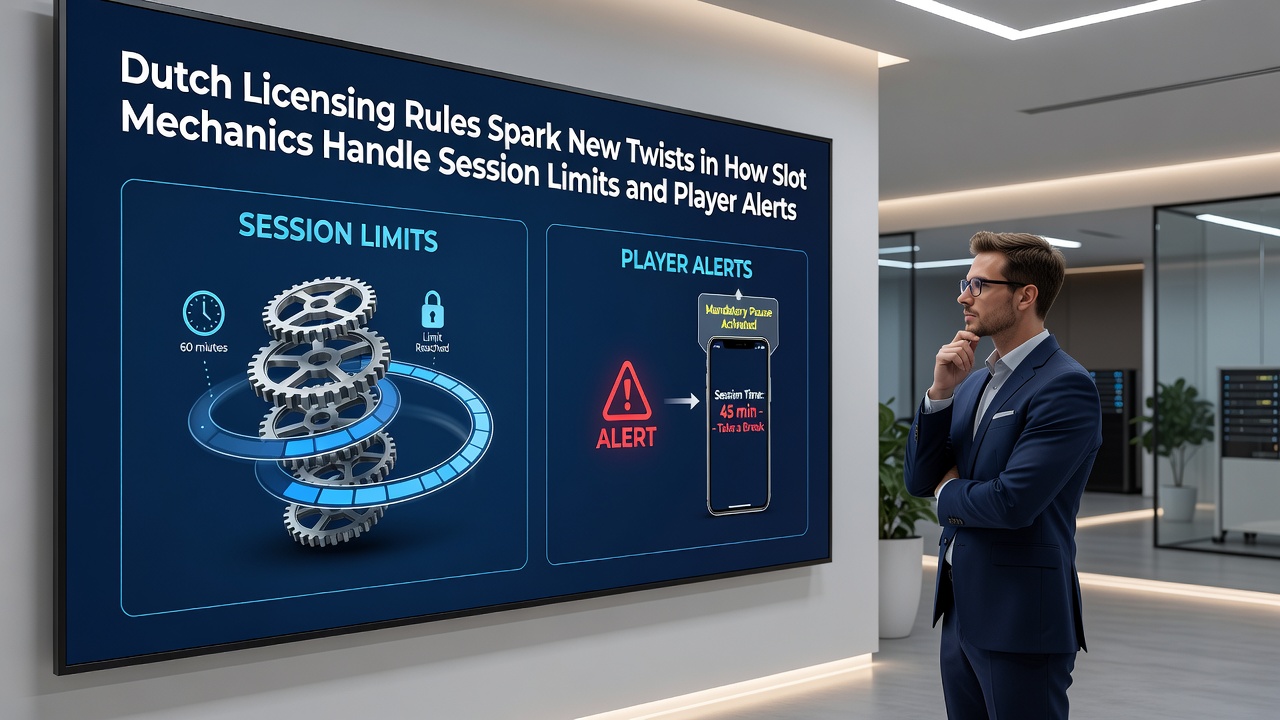 Darstellung niederländischer Lizenzregeln und deren Einfluss auf Slot-Mechaniken mit Fokus auf Session-Limits sowie Spieleralarme